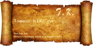 Tomesz Klára névjegykártya