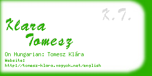 klara tomesz business card